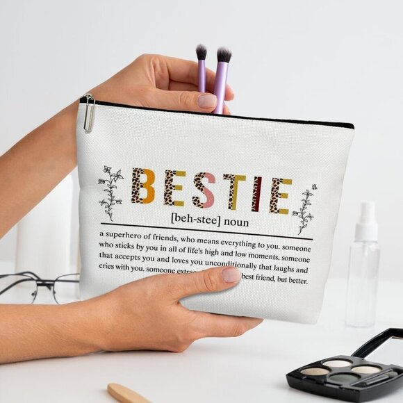 Bestie Definition Makeup Bag for Women, Bestie Gifts for Women Sister Gift for S - Picture 3 of 5